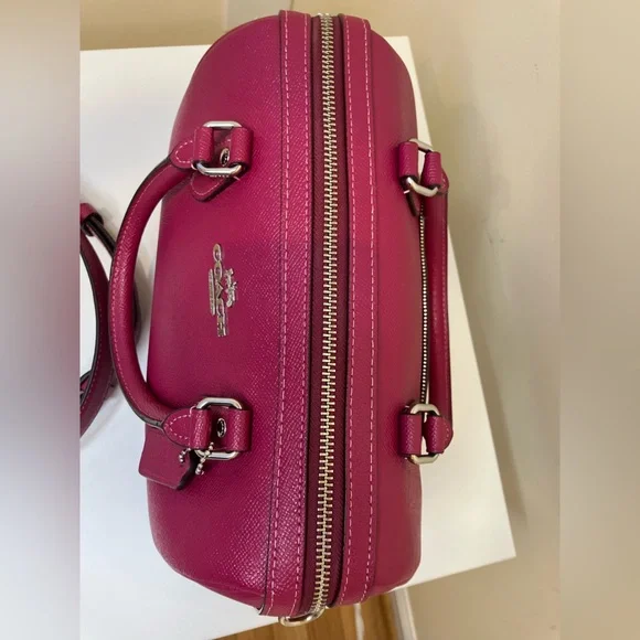 Coach Rowan Satchel Bag With Signature Canvas Strap Pink